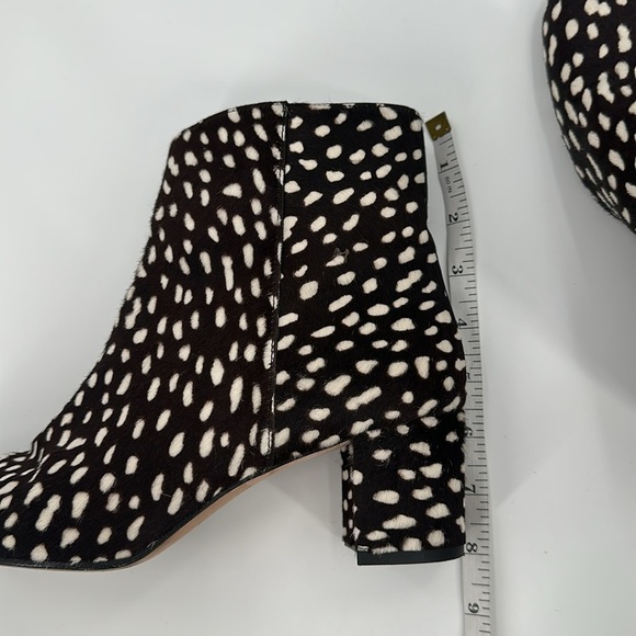J. Crew Collection Side Zip Ankle Block Heels Spotted Leopard Calf Hair 9 - Picture 6 of 8